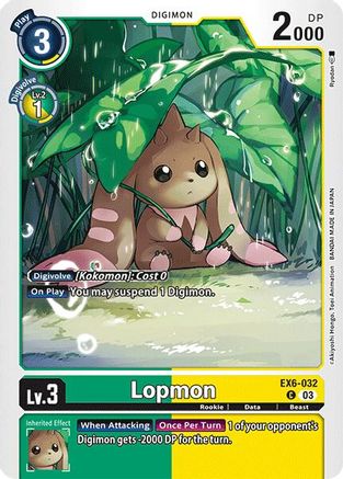 Lopmon (EX6-032) - Infernal Ascension - Premium Digimon Single from Bandai - Just $0.25! Shop now at Game Crave Tournament Store