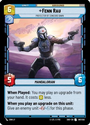 Fenn Rau - Protector of Concord Dawn (067/262) - Shadows of the Galaxy - Premium Star Wars: Unlimited Single from Shadows of the Galaxy - Just $0.08! Shop now at Game Crave Tournament Store