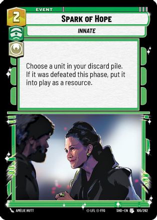 Spark of Hope (105/262) - Shadows of the Galaxy Foil - Premium Star Wars: Unlimited Single from Shadows of the Galaxy - Just $0.09! Shop now at Game Crave Tournament Store