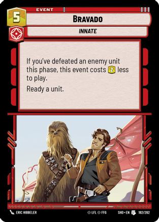 Bravado (182/262) - Shadows of the Galaxy Foil - Premium Star Wars: Unlimited Single from Shadows of the Galaxy - Just $0.08! Shop now at Game Crave Tournament Store