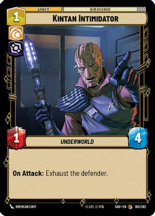 Kintan Intimidator (183/262) - Shadows of the Galaxy - Premium Star Wars: Unlimited Single from Shadows of the Galaxy - Just $0.08! Shop now at Game Crave Tournament Store