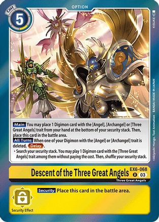 Descent of the Three Great Angels (EX6-068) - Infernal Ascension Foil - Premium Digimon Single from Bandai - Just $0.25! Shop now at Game Crave Tournament Store