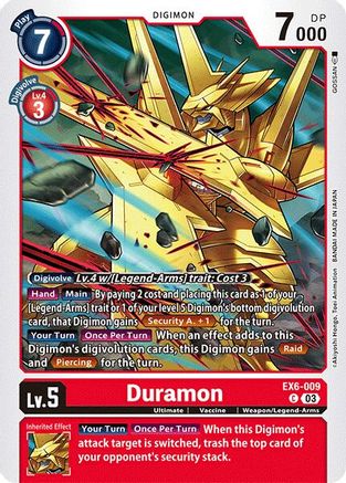 Duramon (EX6-009) - Infernal Ascension - Premium Digimon Single from Bandai - Just $0.25! Shop now at Game Crave Tournament Store