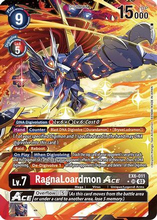 RagnaLoardmon ACE (Alternate Art) (EX6-011) - Infernal Ascension Foil - Premium Digimon Single from Bandai - Just $12.44! Shop now at Game Crave Tournament Store