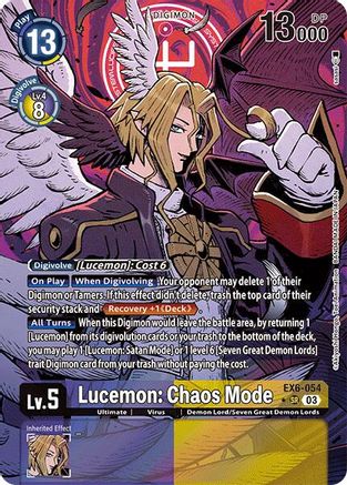 Lucemon: Chaos Mode (Alternate Art) (EX6-054) - Infernal Ascension Foil - Premium Digimon Single from Bandai - Just $49.87! Shop now at Game Crave Tournament Store