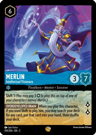 Merlin - Intellectual Visionary (159/204) - Shimmering Skies Cold Foil - Premium Lorcana Single from Shimmering Skies - Just $5.92! Shop now at Game Crave Tournament Store