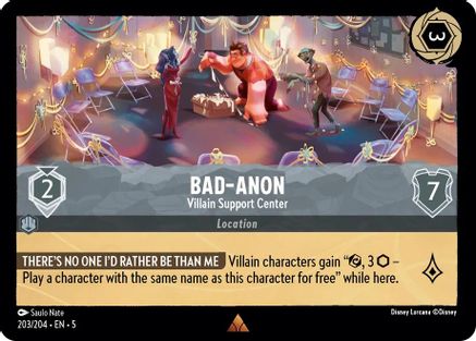 Bad-Anon - Villain Support Center (203/204) - Shimmering Skies - Premium Lorcana Single from Shimmering Skies - Just $0.25! Shop now at Game Crave Tournament Store