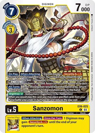 Sanzomon (EX6-025) - Infernal Ascension - Premium Digimon Single from Bandai - Just $0.25! Shop now at Game Crave Tournament Store