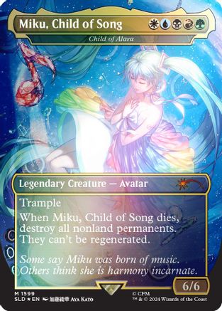Miku, Child of Song - Child of Alara (Rainbow Foil) (SLD-1599) - Secret Lair Drop Series Foil - Premium MTG Single from Wizards of the Coast - Just $6.75! Shop now at Game Crave Tournament Store