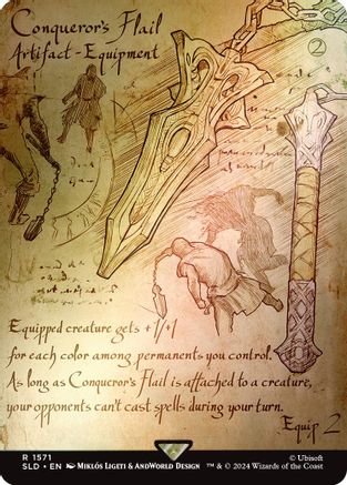 Conqueror's Flail (Rainbow Foil) (SLD-1571) - Secret Lair Drop Series Foil - Premium MTG Single from Wizards of the Coast - Just $3.27! Shop now at Game Crave Tournament Store