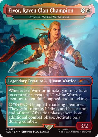 Eivor, Raven Clan Champion - Najeela, the Blade-Blossom (Rainbow Foil) (SLD-1557) - Secret Lair Drop Series Foil - Premium MTG Single from Wizards of the Coast - Just $2.72! Shop now at Game Crave Tournament Store
