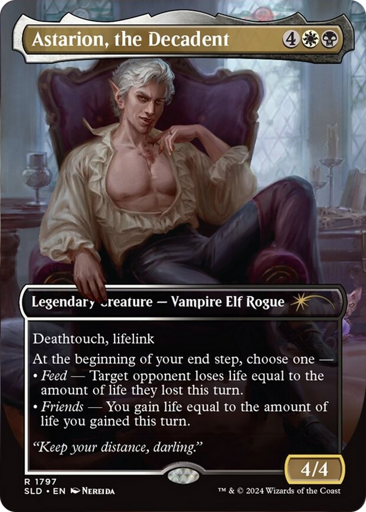 Astarion, the Decadent (SLD-1797) - Secret Lair Drop (Borderless) - Premium MTG Single from Wizards of the Coast - Just $22.33! Shop now at Game Crave Tournament Store