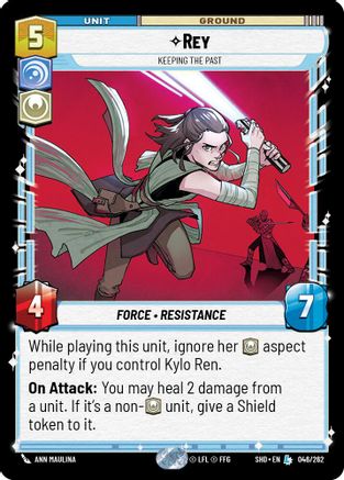 Rey - Keeping the Past (046/262) - Shadows of the Galaxy - Premium Star Wars: Unlimited Single from Shadows of the Galaxy - Just $1.57! Shop now at Game Crave Tournament Store