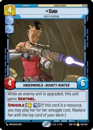 Sugi - Hired Guardian (052/262) - Shadows of the Galaxy Foil - Premium Star Wars: Unlimited Single from Shadows of the Galaxy - Just $0.08! Shop now at Game Crave Tournament Store