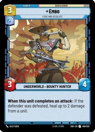 Embo - Stoic and Resolute (059/262) - Shadows of the Galaxy Foil - Premium Star Wars: Unlimited Single from Shadows of the Galaxy - Just $0.08! Shop now at Game Crave Tournament Store