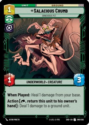 Salacious Crumb - Obnoxious Pet (080/262) - Shadows of the Galaxy Foil - Premium Star Wars: Unlimited Single from Shadows of the Galaxy - Just $0.08! Shop now at Game Crave Tournament Store