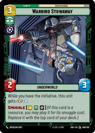 Warbird Stowaway (086/262) - Shadows of the Galaxy - Premium Star Wars: Unlimited Single from Shadows of the Galaxy - Just $0.08! Shop now at Game Crave Tournament Store