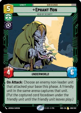 Ephant Mon - Head of Security (088/262) - Shadows of the Galaxy Foil - Premium Star Wars: Unlimited Single from Shadows of the Galaxy - Just $0.08! Shop now at Game Crave Tournament Store