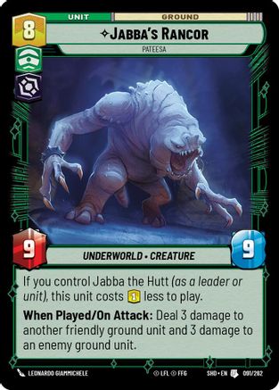 Jabba's Rancor - Pateesa (091/262) - Shadows of the Galaxy - Premium Star Wars: Unlimited Single from Shadows of the Galaxy - Just $0.08! Shop now at Game Crave Tournament Store