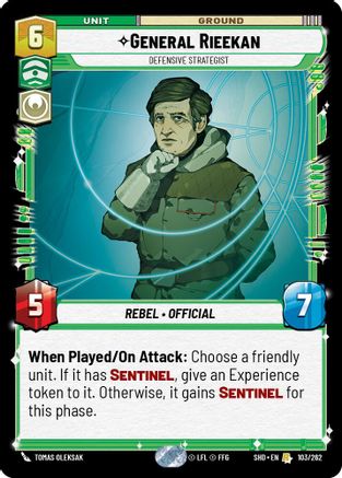 General Rieekan - Defensive Strategist (103/262) - Shadows of the Galaxy - Premium Star Wars: Unlimited Single from Shadows of the Galaxy - Just $0.08! Shop now at Game Crave Tournament Store