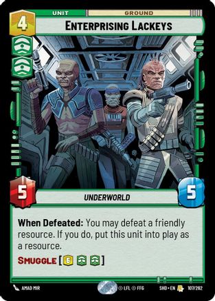Enterprising Lackeys (107/262) - Shadows of the Galaxy Foil - Premium Star Wars: Unlimited Single from Shadows of the Galaxy - Just $0.08! Shop now at Game Crave Tournament Store