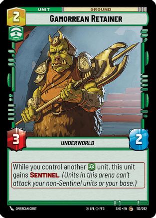 Gamorrean Retainer (112/262) - Shadows of the Galaxy Foil - Premium Star Wars: Unlimited Single from Shadows of the Galaxy - Just $0.08! Shop now at Game Crave Tournament Store