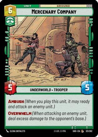 Mercenary Company (121/262) - Shadows of the Galaxy - Premium Star Wars: Unlimited Single from Shadows of the Galaxy - Just $0.08! Shop now at Game Crave Tournament Store