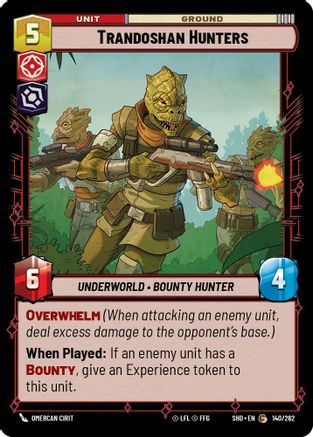Trandoshan Hunters (140/262) - Shadows of the Galaxy Foil - Premium Star Wars: Unlimited Single from Shadows of the Galaxy - Just $0.08! Shop now at Game Crave Tournament Store