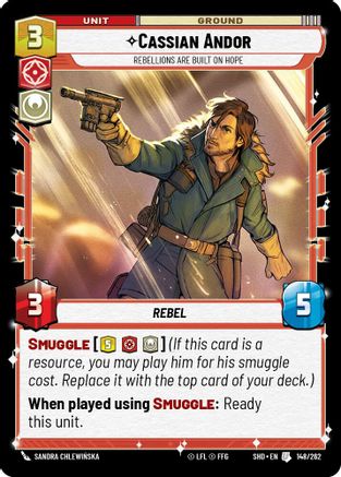 Cassian Andor - Rebellions Are Built On Hope (148/262) - Shadows of the Galaxy - Premium Star Wars: Unlimited Single from Shadows of the Galaxy - Just $0.34! Shop now at Game Crave Tournament Store