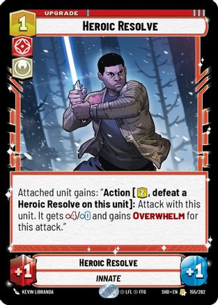 Heroic Resolve (155/262) - Shadows of the Galaxy Foil - Premium Star Wars: Unlimited Single from Shadows of the Galaxy - Just $0.13! Shop now at Game Crave Tournament Store