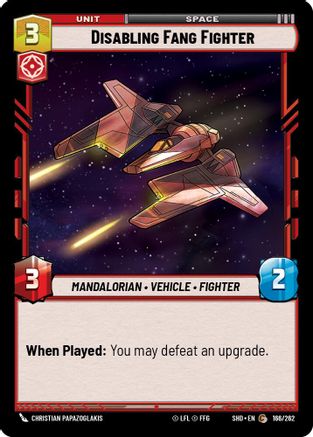 Disabling Fang Fighter (166/262) - Shadows of the Galaxy - Premium Star Wars: Unlimited Single from Shadows of the Galaxy - Just $0.08! Shop now at Game Crave Tournament Store