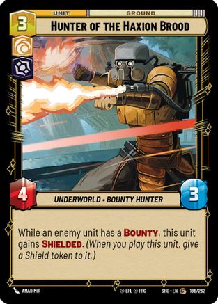 Hunter of the Haxion Brood (186/262) - Shadows of the Galaxy - Premium Star Wars: Unlimited Single from Shadows of the Galaxy - Just $0.08! Shop now at Game Crave Tournament Store