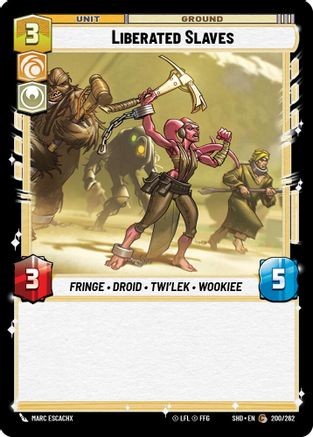 Liberated Slaves (200/262) - Shadows of the Galaxy Foil - Premium Star Wars: Unlimited Single from Shadows of the Galaxy - Just $0.08! Shop now at Game Crave Tournament Store