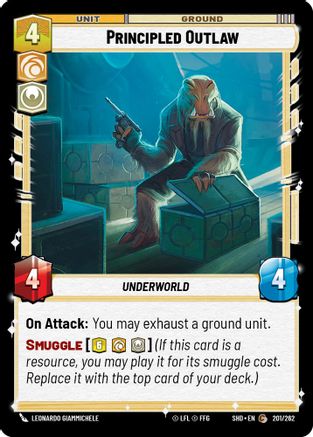 Principled Outlaw (201/262) - Shadows of the Galaxy Foil - Premium Star Wars: Unlimited Single from Shadows of the Galaxy - Just $0.08! Shop now at Game Crave Tournament Store