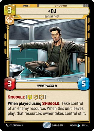 DJ - Blatant Thief (213/262) - Shadows of the Galaxy - Premium Star Wars: Unlimited Single from Shadows of the Galaxy - Just $0.55! Shop now at Game Crave Tournament Store