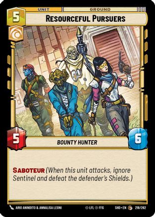 Resourceful Pursuers (218/262) - Shadows of the Galaxy Foil - Premium Star Wars: Unlimited Single from Shadows of the Galaxy - Just $0.08! Shop now at Game Crave Tournament Store