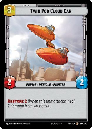 Twin Pod Cloud Car (259/262) - Shadows of the Galaxy Foil - Premium Star Wars: Unlimited Single from Shadows of the Galaxy - Just $0.08! Shop now at Game Crave Tournament Store