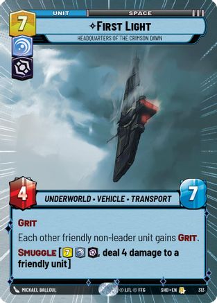 First Light - Headquarters of the Crimson Dawn (Hyperspace) (313) - Shadows of the Galaxy Foil - Premium Star Wars: Unlimited Single from Shadows of the Galaxy - Just $1.61! Shop now at Game Crave Tournament Store