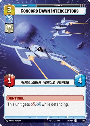 Concord Dawn Interceptors (Hyperspace) (318) - Shadows of the Galaxy - Premium Star Wars: Unlimited Single from Shadows of the Galaxy - Just $2.12! Shop now at Game Crave Tournament Store