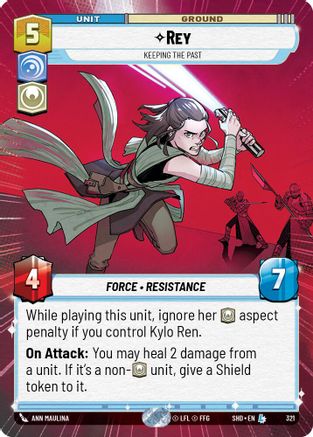 Rey - Keeping the Past (Hyperspace) (321) - Shadows of the Galaxy Foil - Premium Star Wars: Unlimited Single from Shadows of the Galaxy - Just $6.38! Shop now at Game Crave Tournament Store