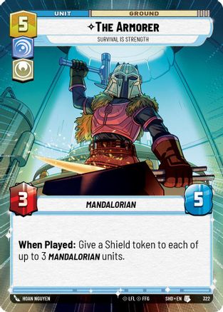 The Armorer - Survival Is Strength (Hyperspace) (322) - Shadows of the Galaxy Foil - Premium Star Wars: Unlimited Single from Shadows of the Galaxy - Just $0.59! Shop now at Game Crave Tournament Store