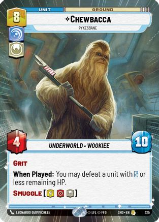 Chewbacca - Pykesbane (Hyperspace) (325) - Shadows of the Galaxy Foil - Premium Star Wars: Unlimited Single from Shadows of the Galaxy - Just $2.06! Shop now at Game Crave Tournament Store