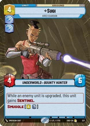 Sugi - Hired Guardian (Hyperspace) (327) - Shadows of the Galaxy Foil - Premium Star Wars: Unlimited Single from Shadows of the Galaxy - Just $1.21! Shop now at Game Crave Tournament Store