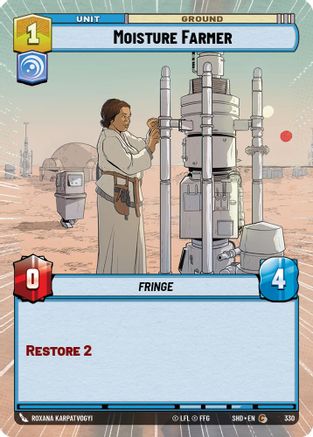 Moisture Farmer (Hyperspace) (330) - Shadows of the Galaxy Foil - Premium Star Wars: Unlimited Single from Shadows of the Galaxy - Just $0.15! Shop now at Game Crave Tournament Store