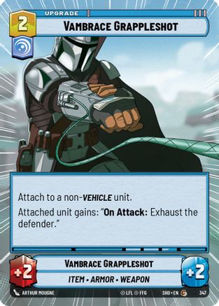 Vambrace Grappleshot (Hyperspace) (347) - Shadows of the Galaxy - Premium Star Wars: Unlimited Single from Shadows of the Galaxy - Just $0.08! Shop now at Game Crave Tournament Store