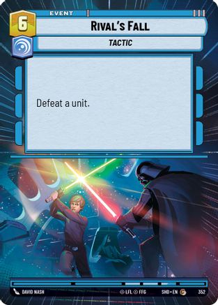 Rival's Fall (Hyperspace) (352) - Shadows of the Galaxy Foil - Premium Star Wars: Unlimited Single from Shadows of the Galaxy - Just $0.68! Shop now at Game Crave Tournament Store