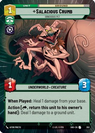 Salacious Crumb - Obnoxious Pet (Hyperspace) (353) - Shadows of the Galaxy Foil - Premium Star Wars: Unlimited Single from Shadows of the Galaxy - Just $1! Shop now at Game Crave Tournament Store