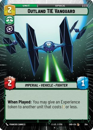 Outland TIE Vanguard (Hyperspace) (354) - Shadows of the Galaxy - Premium Star Wars: Unlimited Single from Shadows of the Galaxy - Just $0.08! Shop now at Game Crave Tournament Store