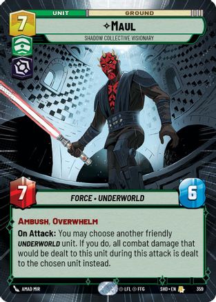 Maul - Shadow Collective Visionary (Hyperspace) (359) - Shadows of the Galaxy - Premium Star Wars: Unlimited Single from Shadows of the Galaxy - Just $3.81! Shop now at Game Crave Tournament Store
