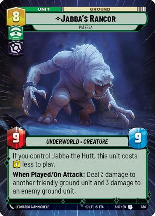 Jabba's Rancor - Pateesa (Hyperspace) (360) - Shadows of the Galaxy - Premium Star Wars: Unlimited Single from Shadows of the Galaxy - Just $0.08! Shop now at Game Crave Tournament Store